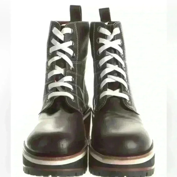 Seis Marjan women’s leather combat boots- chocolate brown - Picture 5 of 11